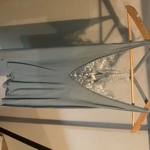 Sage green tank with lace detail